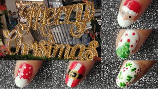 5 Easy Christmas Nail Art Designs Christmas 2019 YouTube