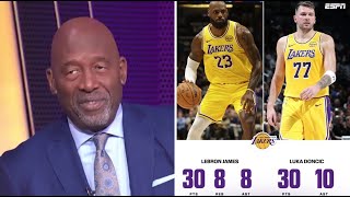 James Worthy Reacts To Lebron Luka Both 30 Pts As Lakers Beat Pelicans 111-103