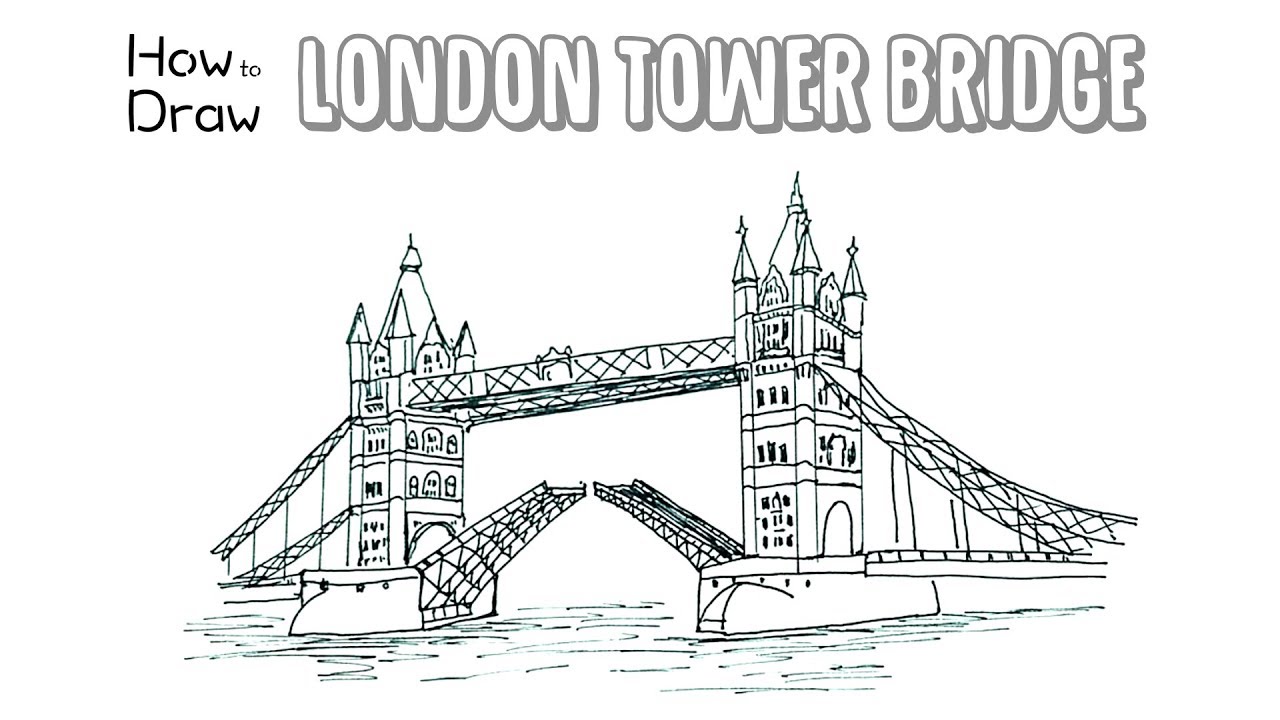 Video for kids - learn how to draw london bridge step by step