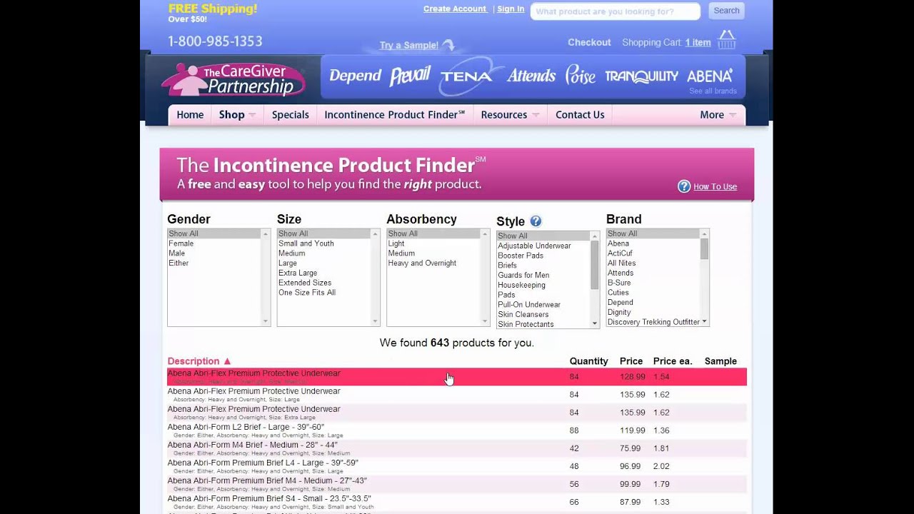 Incontinence Product Finder YouTube
