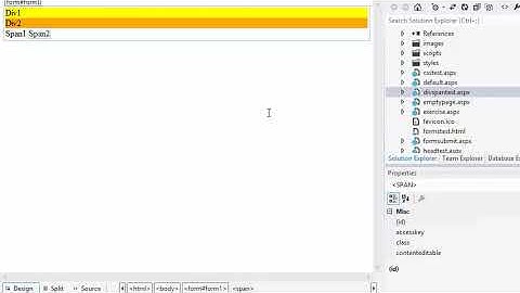 ASP.NET 4.5 Essential Skills Lesson 2-10: Use the div and span tags