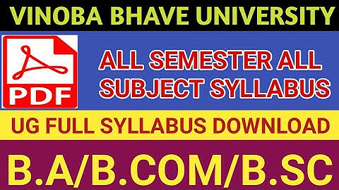 vinoba bhave university hazari bag SEMESTER 1-6 Full Syllabus Discu