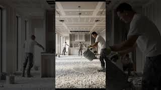 Insane Quartz Epoxy Floor Transformation 🔥 From Concrete to Liquid Glass Kitchen#shortvideo #shorts