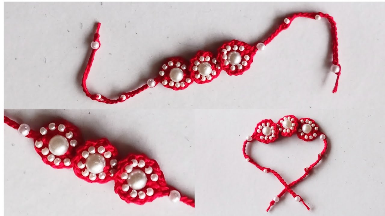 Latest Beaded Crochet Rakhi/ Designer Beaded Rakhi/ Trendy Handmade ...