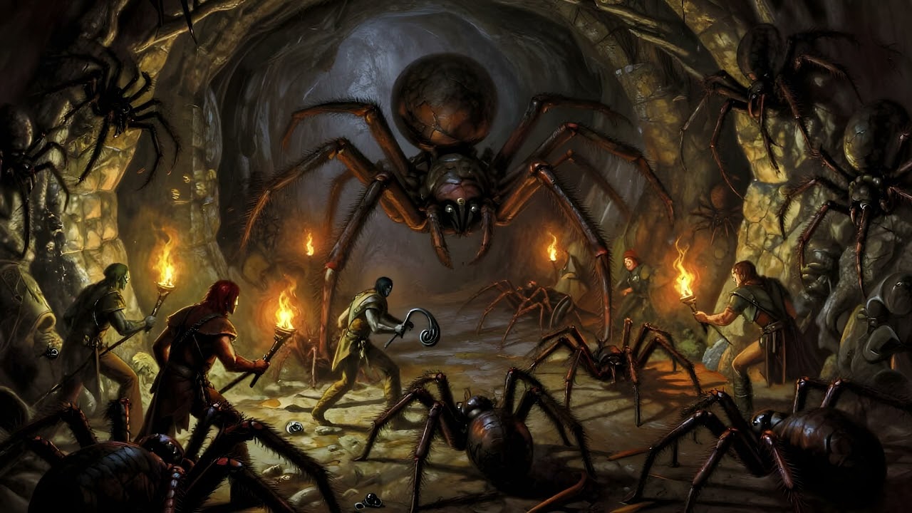 TTRPG background music.  The Spiders Dark Cavern