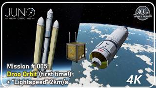Juno New Origins. Career Mode. Mission #005 Droo orbit + Lightspeed 2km/s. 4K