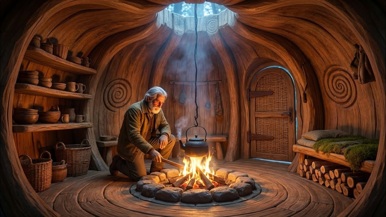 40 Years Alone: Building a Secret Home Inside a Living Tree Trunk Deep in the Mountains