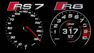 Audi RS7 vs Audi R8 top Speed test