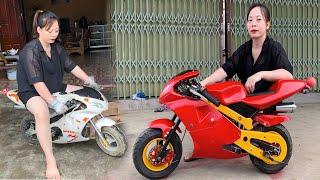 restore and repaint mini motorbikes / ly xuan kieu