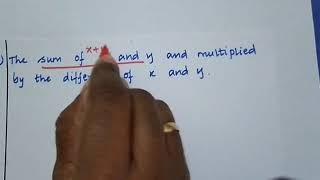 Translating statements into Mathematical Expressions