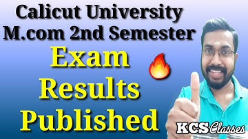 Exam Results Published|Calicut University M.com 2nd Semester|KCS classes
