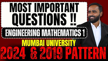 MOST IMPORTANT QUESTIONS|MUMBAI UNIVERSITY|ENGINEERING MATHEMATICS 1|PRADEEP GIRI SIR