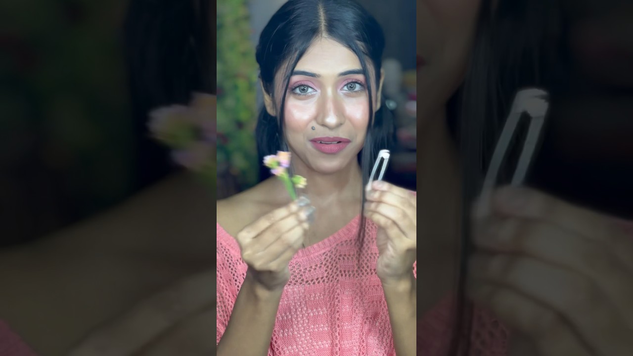 Beautiful flower pin hack💐|cute hairstyle 
