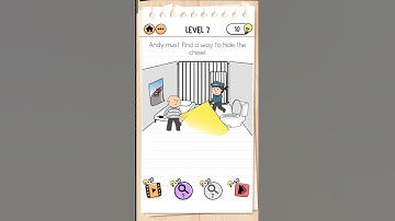 brain test 2 level 7 escape prison break Andy must find a way to hide the chisel