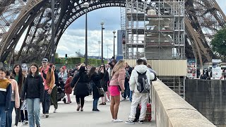 France 🇫🇷 Paris 2024 MAY best place walking Eiffel Tower walk tranding tour 4K60fpsbest time towalk.
