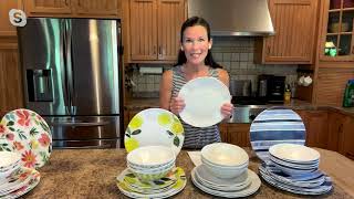 Oneida 12-Piece Service for (4) Melamine Dinnerware Set on QVC