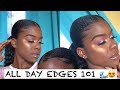 How to lay your edges for type 4 hair edges tutorial  dandra mickayla