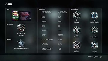 60 Custom Classes &  Combat Record (CoD AW)