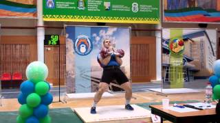 Ivan Denisov jerk 2x32 kg kettlebells 8 min 137 reps in Russian championship.MP4