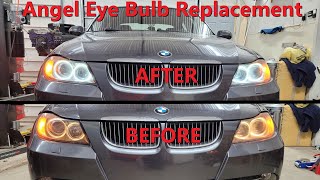 How to replace BMW angel eye bulbs e90