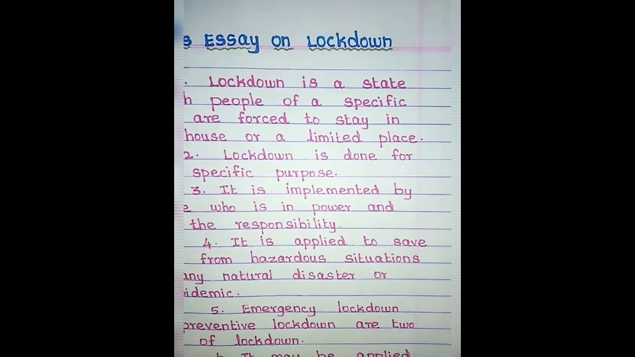 10 lines essay on Lockdown//JSJ JESY EDUCATION
