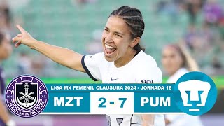 Mazaltan Femenil vs Pumas 2-7 Resumen Goles 2024