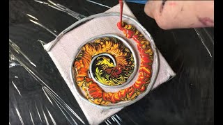Acrylic Pouring - Pouring a spiral