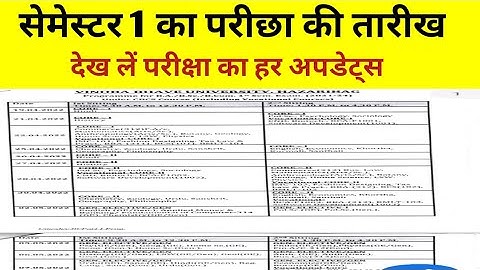 Ug Semester 1 Exam Date Out | VBU NOTICE HAZARIBAG | Vaidya News ||