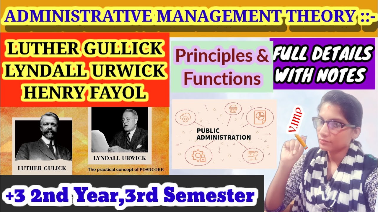 Urwick ADMINISTRATIVE MANAGEMENT THEORY BY FAYOL,GULLICK,URWICK - YouTube
