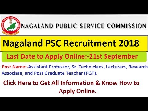 Nagaland PSC Recruitment 2018-19 for PGT Professor Lecturer Jobs