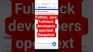 python, Java Fullstack Developers Job in Opentext Bangalore with upto 8lpa
