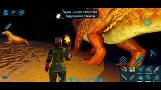 Taking Spino to Hunt JellyFish - All over Island - Ark Mobile