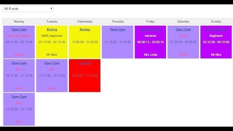 Timetable Schedule For Joomla