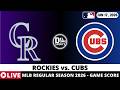 COLORADO ROCKIES VS CHICAGO CUBS ⚾️ MLB Game Score Radio Play-by-Play