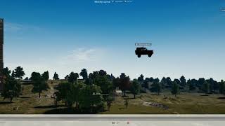 Cheating in PUBG. Flying cars.