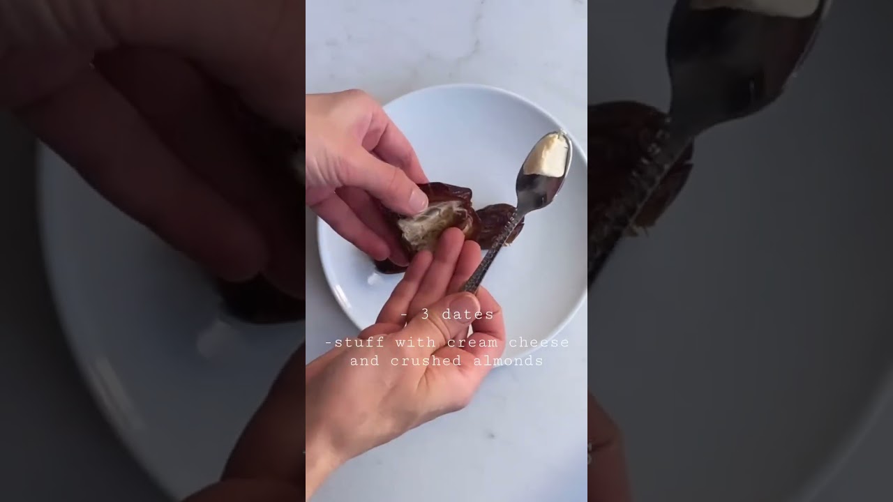 Healthy Snack Idea: Cream Cheese & Almond Stuffed Dates!