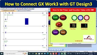 How to Adjust Values Timer and Counter in HMI | PLC | HMI | Mitsubishi PLC| ពន្យល់ជាភាសាខ្មែរ