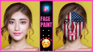 PicsArt Tutorial: How To Paint Graphics On Face | Face Flag Editing | Viral Photo Editing On Face | screenshot 4