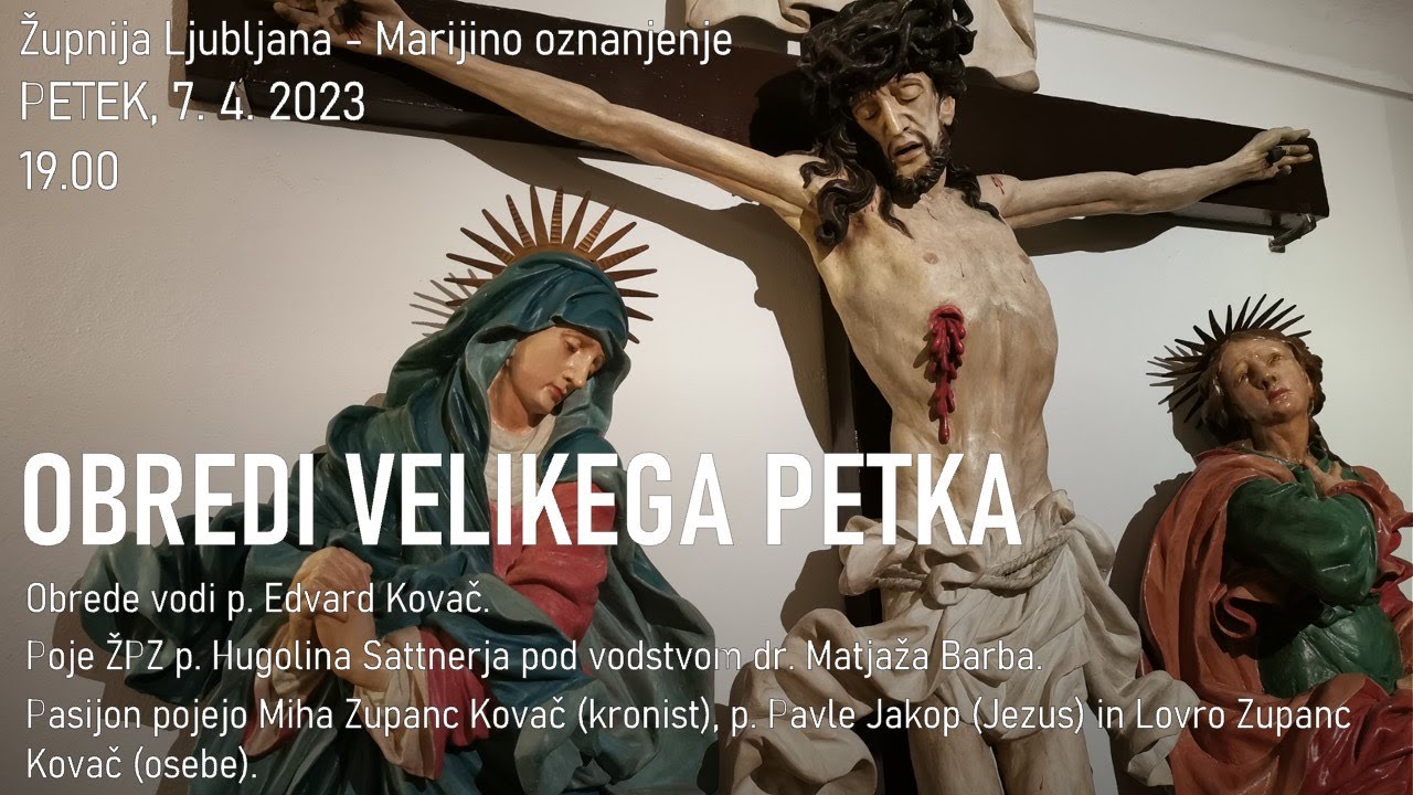 Obredi velikega petka 2023, 19.00 - YouTube