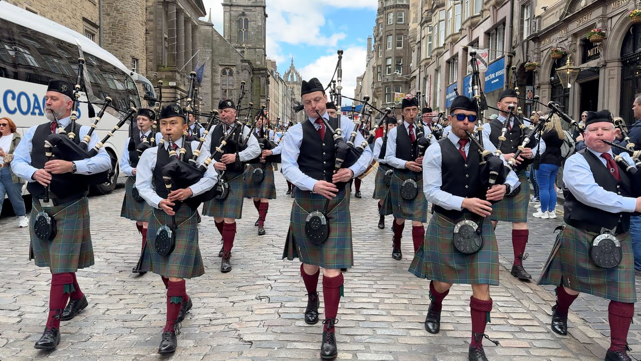 Stockbridge Pipe Band led 2025 the Edinburgh and Lothians May Day Parade, Scotland