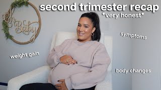Second Trimester Recap ☁️👼🏼💕 pregnancy symptoms, weight gain, body changes, baby movements