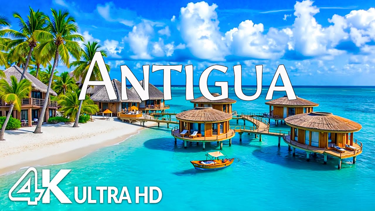 Antigua 4K - Explore Caribbean Paradise with White Sands and Crystal Clear Water | Relaxing Music