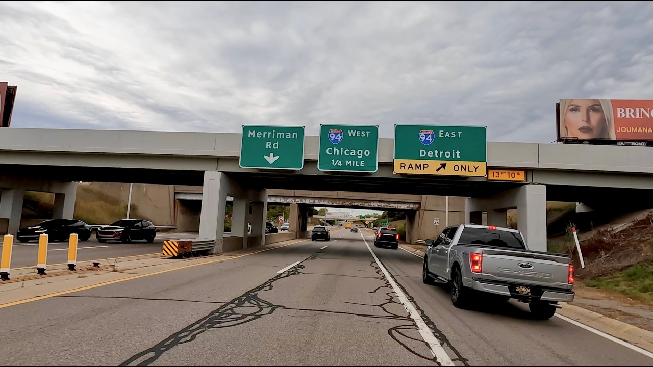 4K Driving in Detroit | From Airport to Downtown