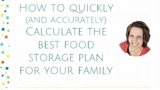 How to calculate a food storage Jan 14th