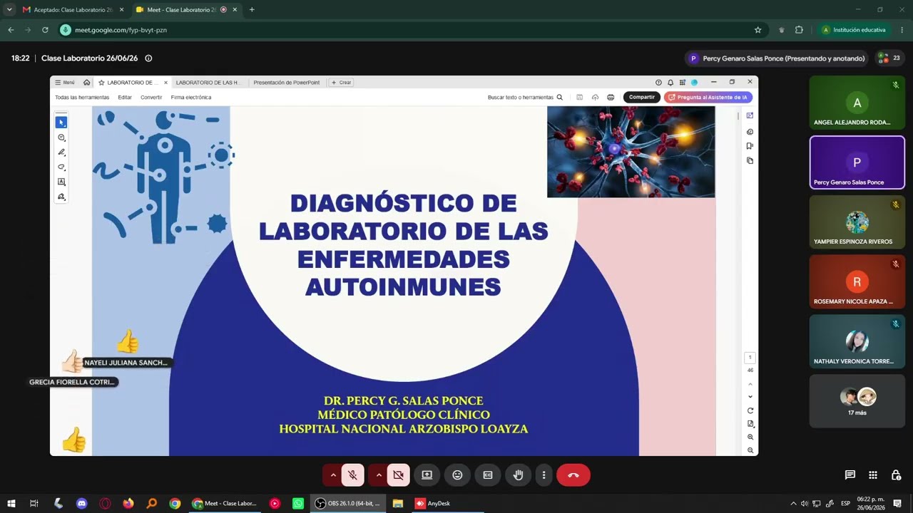 Laboratorio - Autoinmunitario, Endocrino, Tumores, Transfusiones - Dr. Percy