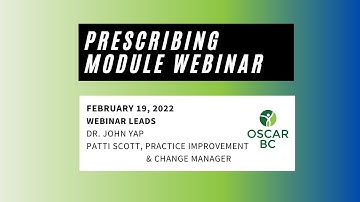 Prescribing Module Webinar