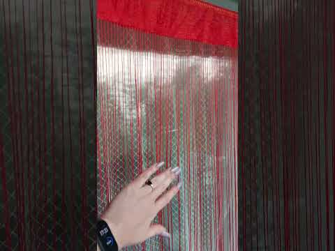 Штори нитки кісея без люрексу однотонні № 17 червоний 3 м на 2.8 м, відео 1