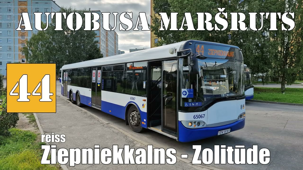 Rīga, Autobusa maršruts №44, Reiss: Ziepniekkalns - Zolitūde. Timelipse 2x