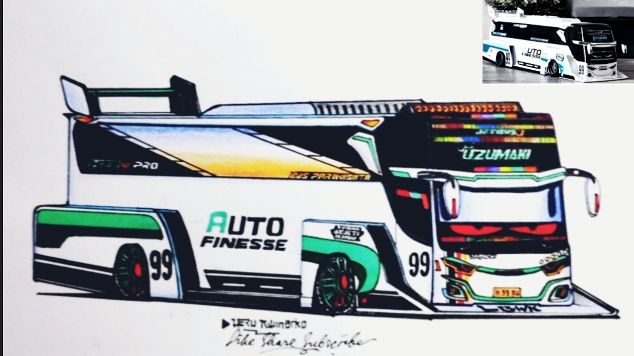 Miniatur Bus Keren LBWK , Menggambar Miniatur Bus 