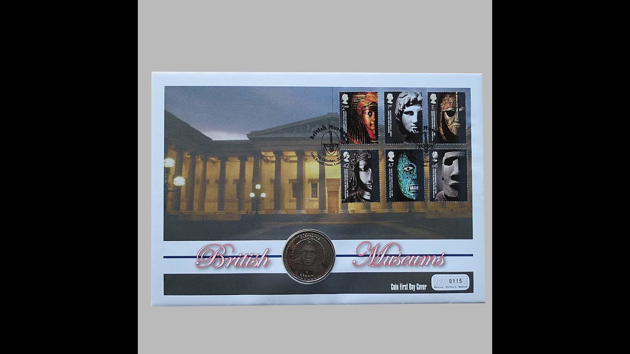 2003 British Museum Gibraltar 1 Crown Coin Cover - UK First Day Cover Mercury